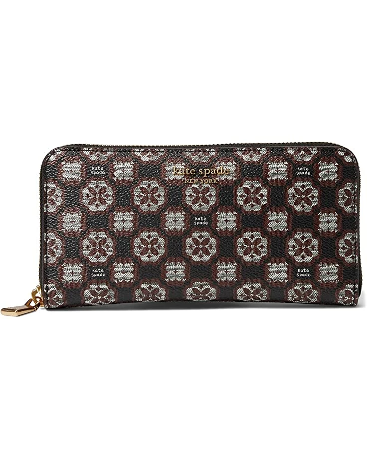 Kate Spade New York Wallets Spade Flower Monogram Coated Canvas Zip Around Continental Wallet