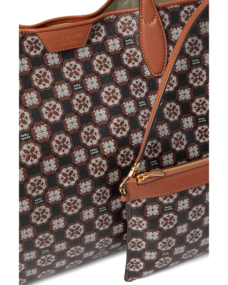 Kate Spade New York Handbags Spade Flower Monogram Coated Canvas Sutton Medium Tote - Image 4